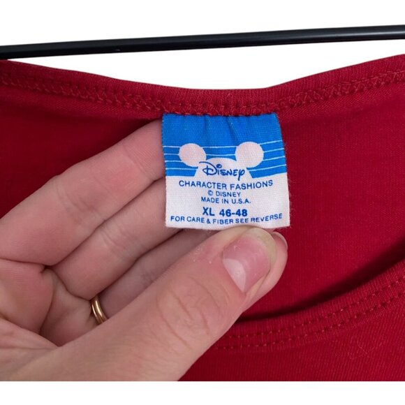 Vintage Epcot Center Mickey Mouse Shirt Tank Top Adult XL Made USA Red Disney - Picture 3 of 4